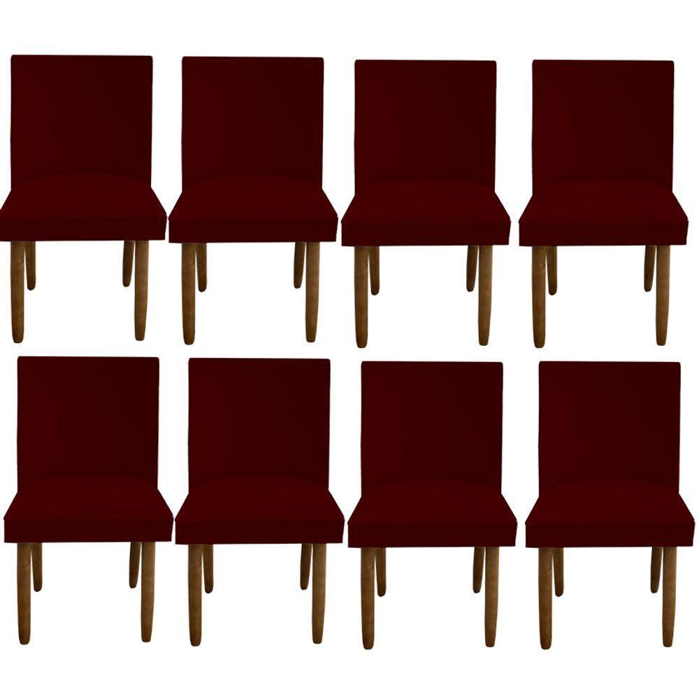 Kit 08 Cadeiras Para Sala De Jantar Tóquio Pés Palito Suede Marsala D'classe Decor - 1