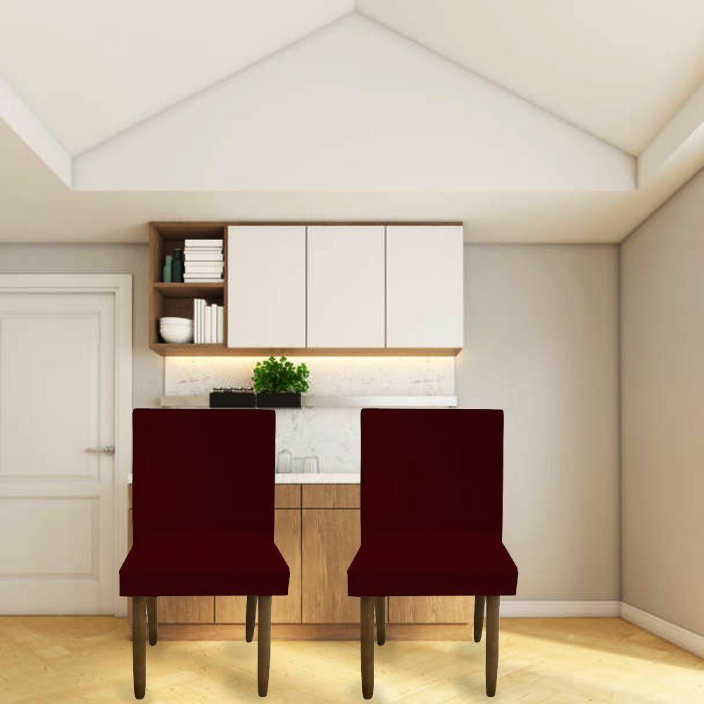 Kit 08 Cadeiras Para Sala De Jantar Tóquio Pés Palito Suede Marsala D'classe Decor - 6