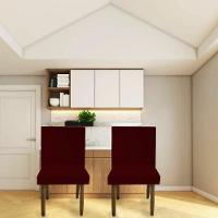 Kit 08 Cadeiras Para Sala De Jantar Tóquio Pés Palito Suede Marsala D'classe Decor - 6