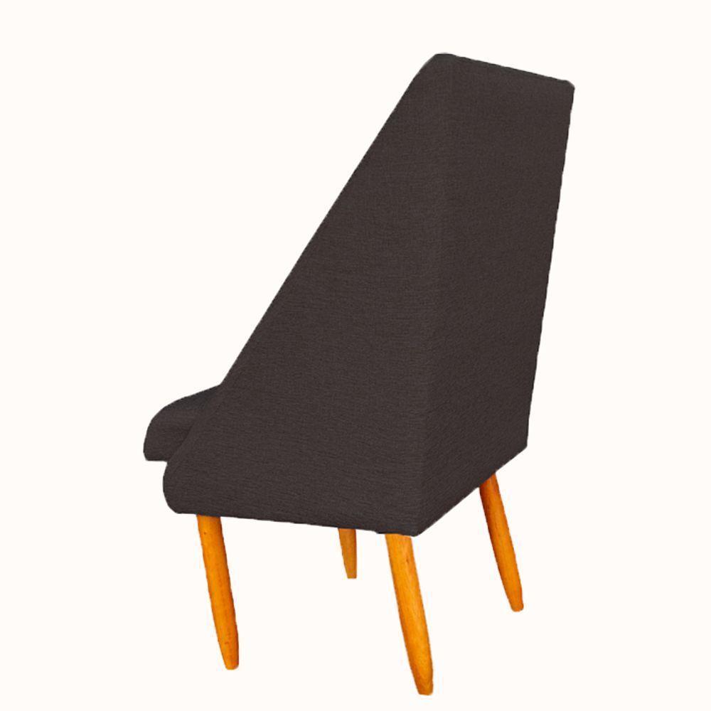 Kit 06 Cadeiras Para Sala De Jantar Ana Pés Palito Linho Grafite D'classe Decor - 3