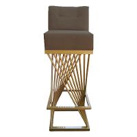 Banqueta Luma Base De Ferro Sued Marrom Rato D'classe Decor - 1