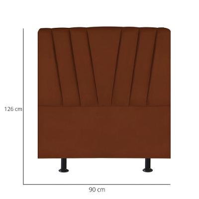 Cabeceira Solteiro Cama Box Estofada 90 Cm Lile Veludo Terracota