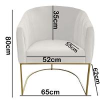 Kit 04 Poltrona Julia Com Base De Ferro Sala De Estar Escritório Recepção Clinica Suede Bege D'classe Decor - 6