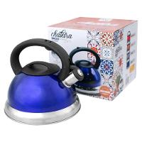 Chaleira Em Inox Com Apito E Fundo Duplo à Indução Azul - 3