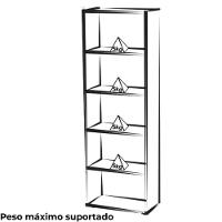 Estante Livreiro 5 Prateleiras 180x60 Cm Branco Arly Branco - 5