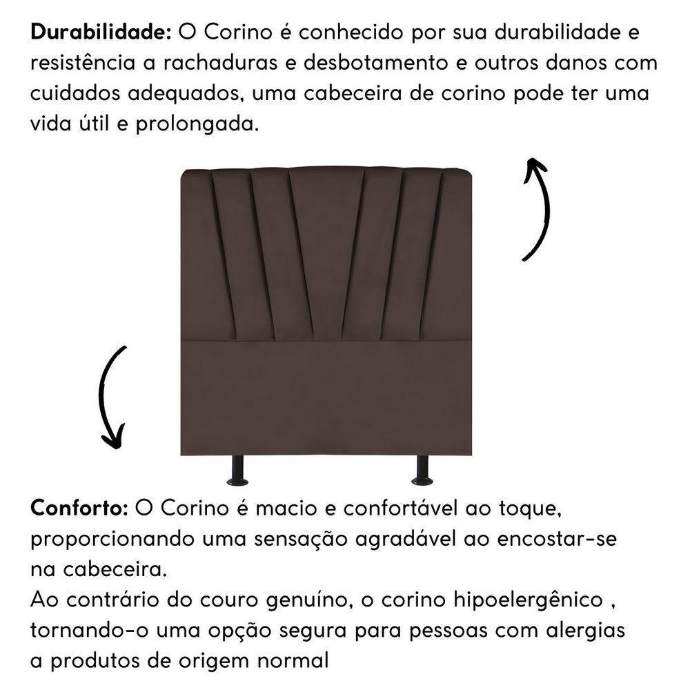 Cabeceira Estofada Cama Box Solteiro 100 Cm Ariel Corino Marrom - 5