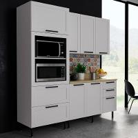 Cozinha Modulada 4 Pecas 190 Cm Mdf Branco Carvalho Tecno Mobili - 2