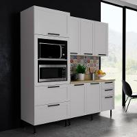 Cozinha Modulada 4 Pecas 190 Cm Mdf Branco Carvalho Tecno Mobili - 6