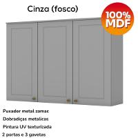 Cozinha Modulada 4 Pecas 280 Cm Ce757 Americana Cinza Henn - 5