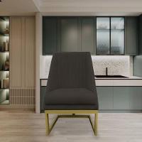 Kit 06 Cadeiras Para Sala De Jantar Ana Base De Ferro Suede Marrom D'classe Decor - 7