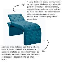 Maca Estofada Estética Cílios Regulável Spa Veludo Eloísa Azul Turquesa - 5