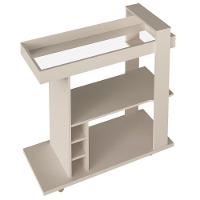 Carrinho Bar Com Rodízios 91 Cm Tampo Espelhado Off White Arly - 1