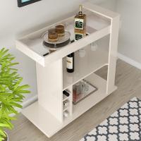 Carrinho Bar Com Rodízios 91 Cm Tampo Espelhado Off White Arly - 6