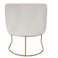 Kit 03 Poltrona Julia Com Base De Ferro Sala De Estar Escritório Recepção Clinica Suede Bege D'classe Decor - 5