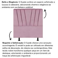 Cabeceira Estofada De Cama Casal Box 140 Cm Ariel Suede Rosa - 5