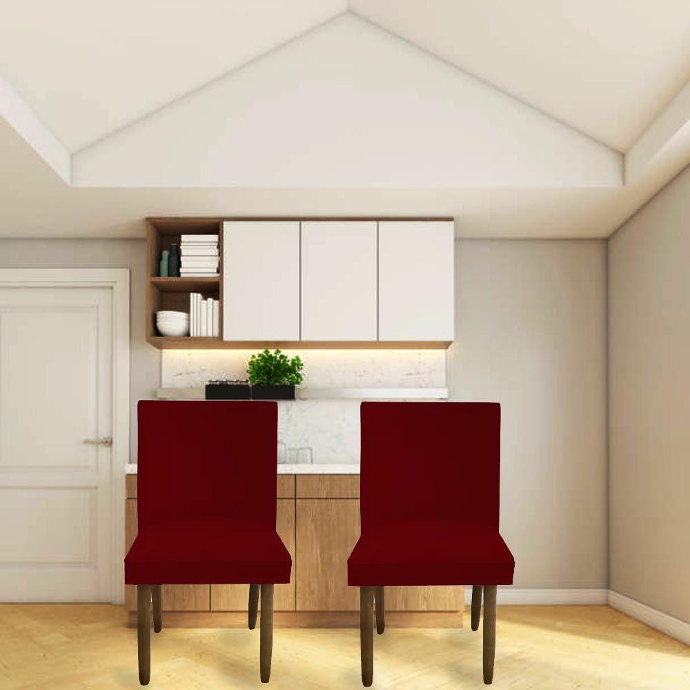 Kit 08 Cadeiras Para Sala De Jantar Tóquio Pés Palito Suede Vermelho D'classe Decor - 6