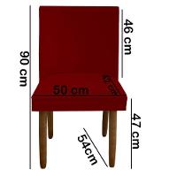 Kit 08 Cadeiras Para Sala De Jantar Tóquio Pés Palito Suede Vermelho D'classe Decor - 5