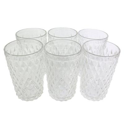 Conjunto 6 Copos De Vidro Bico De Jaca 370ml