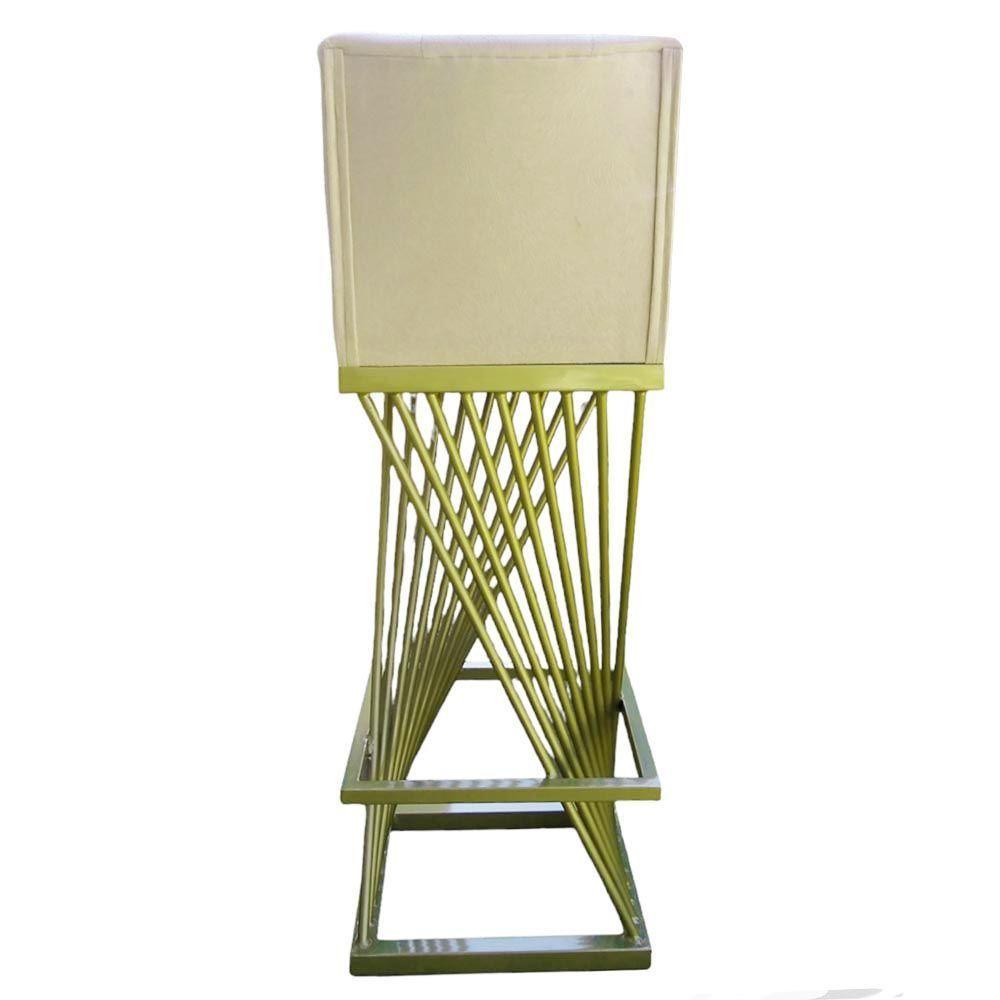 Kit 02 Banquetas Luma Base De Ferro Sued Bege D'classe Decor - 6