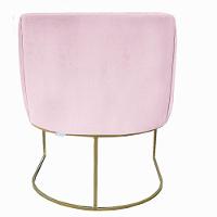 Kit 03 Poltrona Julia Com Base De Ferro Sala De Estar Escritório Recepção Clinica Suede Rosa Bebê D'classe Decor - 5