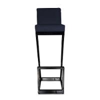 Kit 04 Banqueta Alta Z Base De Ferro Suede Azul Marinho D'classe Decor