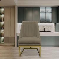 Kit 06 Cadeiras Para Sala De Jantar Ana Base De Ferro Suede Marrom Rato D'classe Decor - 7