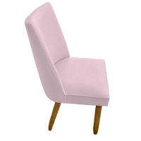 Kit 08 Cadeiras Para Sala De Jantar Tóquio Pés Palito Suede Rosa Bebê D'classe Decor - 3