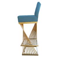 Kit 10 Banquetas Luma Base De Ferro Sued Azul Tiffany D'classe Decor - 3