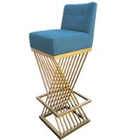 Kit 10 Banquetas Luma Base De Ferro Sued Azul Tiffany D'classe Decor