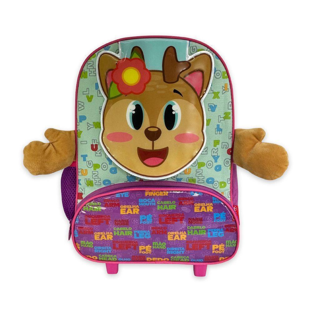 Mochila Infantil Escolar Rena Rodinha Rosa - 2