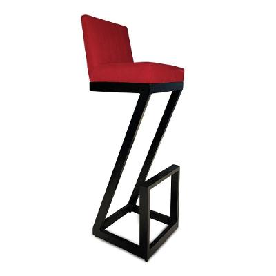 Banqueta Alta Z Base De Ferro Suede Vermelho D'classe Decor
