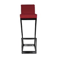 Banqueta Alta Z Base De Ferro Suede Vermelho D'classe Decor - 2