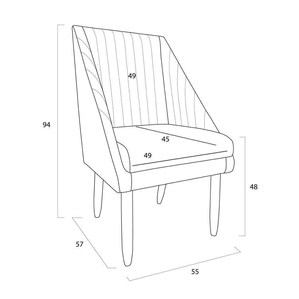 Cadeira Para Sala De Jantar Ana Pés Palito Suede Marsala D'classe Decor - 5