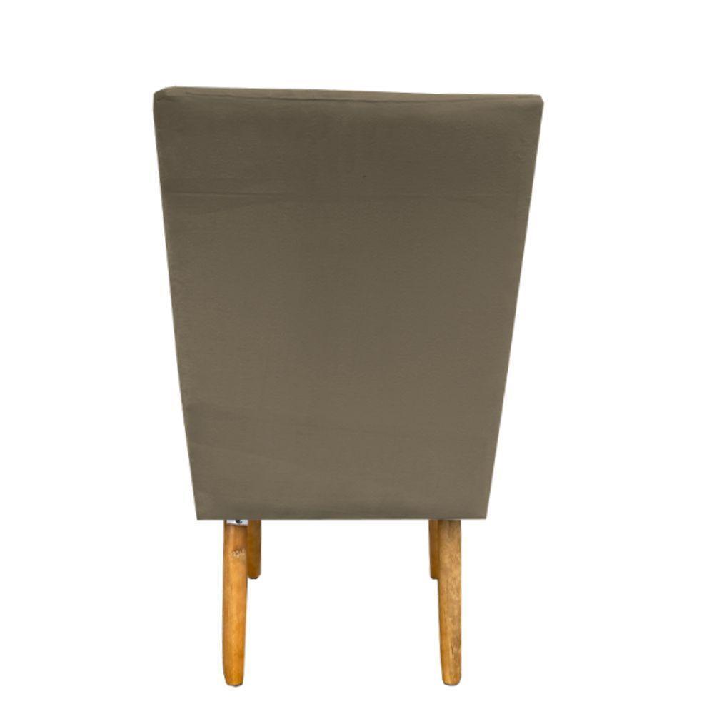 Kit 02 Cadeiras Para Sala De Jantar Ana Pés Palito Suede Marrom Rato D'classe Decor - 5