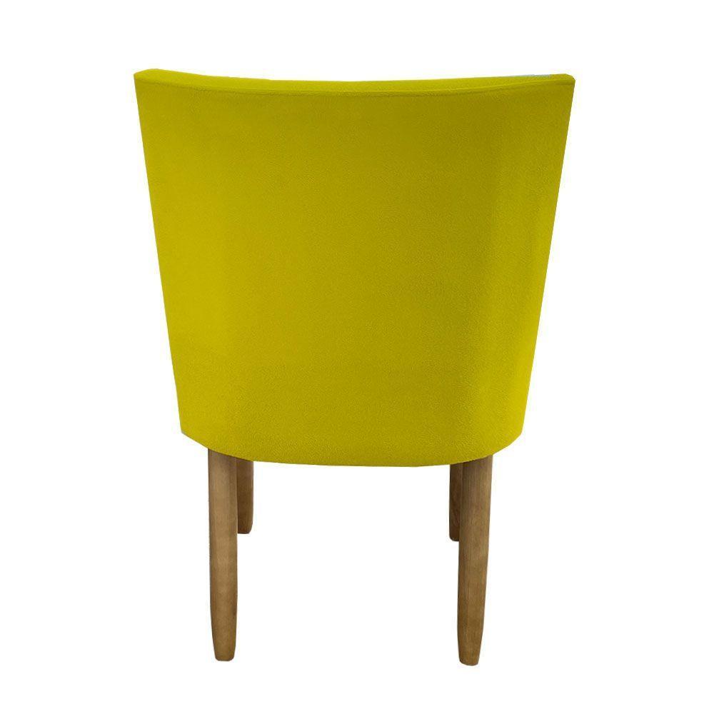 Kit 02 Cadeiras Para Sala De Jantar Tóquio Pés Palito Suede Amarelo D'classe Decor - 4