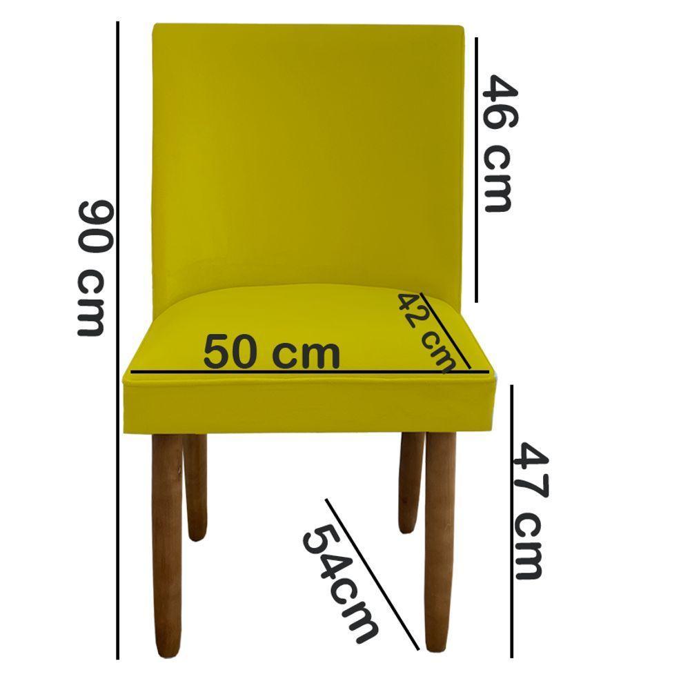 Kit 02 Cadeiras Para Sala De Jantar Tóquio Pés Palito Suede Amarelo D'classe Decor - 5