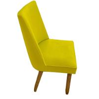 Kit 02 Cadeiras Para Sala De Jantar Tóquio Pés Palito Suede Amarelo D'classe Decor - 3