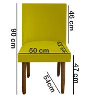 Kit 02 Cadeiras Para Sala De Jantar Tóquio Pés Palito Suede Amarelo D'classe Decor - 5