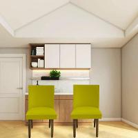 Kit 02 Cadeiras Para Sala De Jantar Tóquio Pés Palito Suede Amarelo D'classe Decor - 6