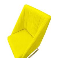 Kit 06 Cadeiras Para Sala De Jantar Ana Base De Ferro Suede Amarelo D'classe Decor