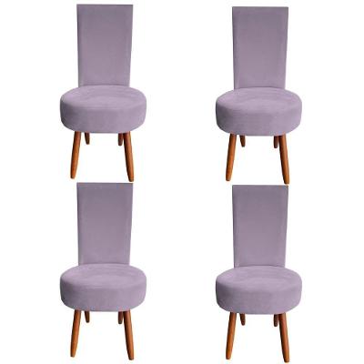 Kit 04 Cadeiras De Jantar Lisboa Sued Rosa Bebe D'classe Decor