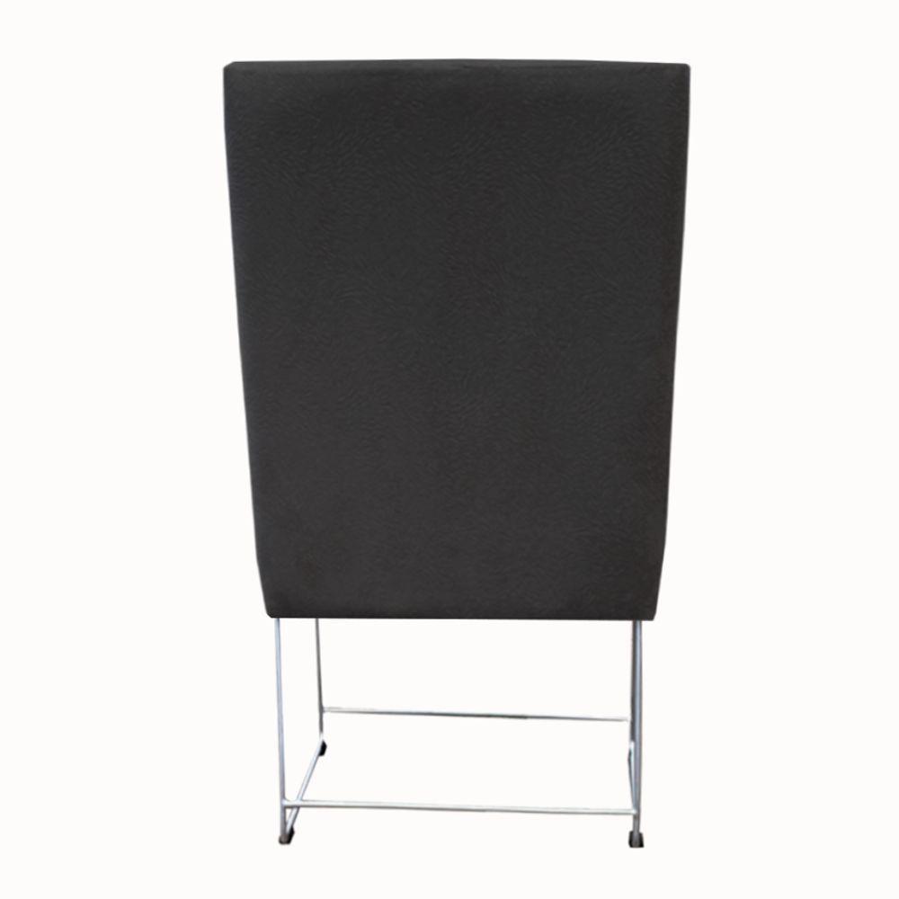 Kit 08 Cadeiras Ana Base De Ferro Prata Suede Grafite D'classe Decor - 5