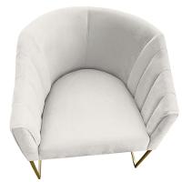 Kit 02 Poltrona Julia Com Base De Ferro Sala De Estar Escritório Recepção Clinica Suede Bege D'classe Decor - 3