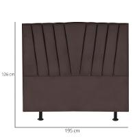Cabeceira King Cama Box Estofada 195 Cm Lile Corino Marrom - 3