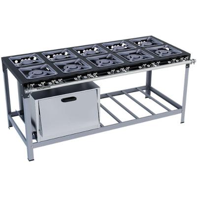 Fogão Industrial Stori Premium 10 Bocas 30x30 Com Forno M21 Metalmaq Fogão Baixa Pressão Pintado
