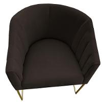 Kit 03 Poltrona Julia Com Base De Ferro Sala De Estar Escritório Recepção Clinica Suede Marrom D'classe Decor - 3