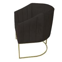 Kit 03 Poltrona Julia Com Base De Ferro Sala De Estar Escritório Recepção Clinica Suede Marrom D'classe Decor