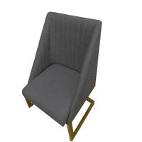 Kit 06 Cadeiras Para Sala De Jantar Ana Base De Ferro Linho Grafite D'classe Decor - 3