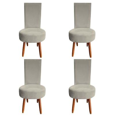 Kit 04 Cadeiras De Jantar Lisboa Sued Bege D'classe Decor