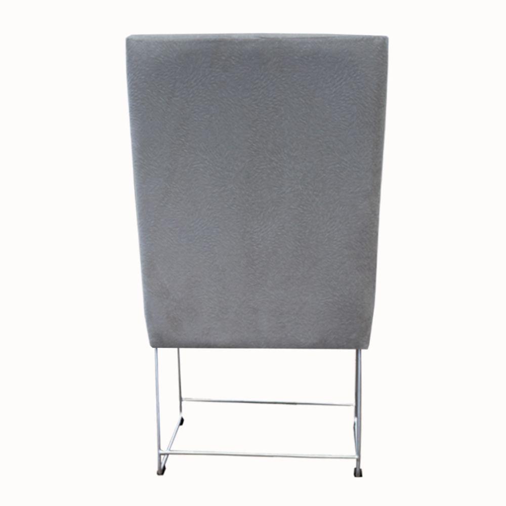 Kit 04 Cadeiras Ana Base De Ferro Prata Suede Bege D'classe Decor - 5